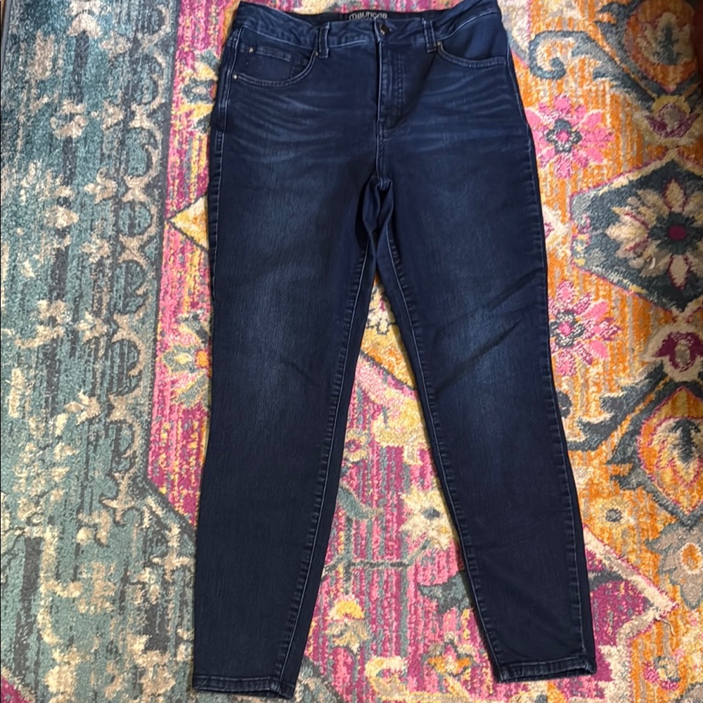 Maurices Deep Indigo Skinny Jeans Ever Flez High Rise 14